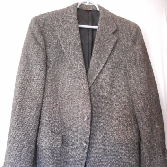 Vintage Harris Tweed Grey Herringbone Jacket